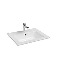 Lavabo plat Isvea SistemaT 10SL50061 avec trop-plein, trou pour robinet, 61 cm, blanc