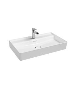 Lavabo Isvea Vea 10VA50081 avec trop-plein, trou pour robinet, 81 cm, blanc