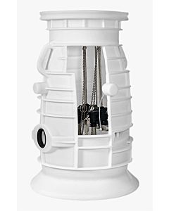 Pompe Jung Pumpen Pks, arbre en plastique JP47345 B 800 D32, station de pompage double, étanche à la flottabilité, PE, blanc