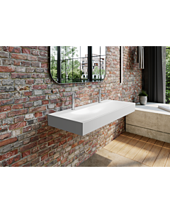 Kaldewei Silenio 3046-D Wand-Waschtisch 904506363711 120x40cm, ohne Überlauf, 2 x 1 Hahnloch, Perl-Effekt, alpinweiß matt
