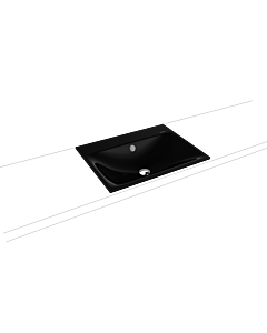 Kaldewei Silenio Einbau-Waschtisch 907706003701 3037, 60 x 46 cm, schwarz Perl-Effekt, Überlauf, ohne Hahnloch