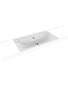 Kaldewei Silenio Einbau-Waschtisch 907806033001 3038, 90 x 46 cm, weiß Perl-Effekt, Überlauf, 3 Hahnlöcher