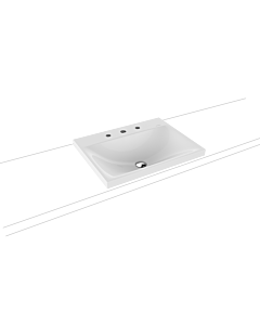 Kaldewei Silenio vasque 903906273001 3040, 60 x 46 x 4 cm, blanc effet de perle, sans trop - plein, 3 trous de coulée