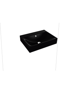 Kaldewei Silenio vasque à poser 904306003701 3044, 60 x 46 x 12 cm, effet perle noire, avec trop-plein, sans trou pour robinetterie