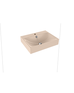 Kaldewei Silenio wall-mounted washbasin 904306013030 3044, 60 x 46 x 12 cm, bahama beige pearl effect, with overflow, with tap hole
