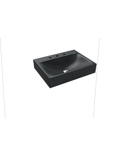 Kaldewei Silenio lavabo suspendu 904306013715 3044, 60 x 46 x 12 cm, gris catania mat, effet perlant, avec trop-plein, avec trou pour robinet