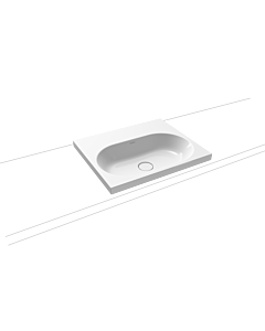 Kaldewei Centro lavabo 902806133001 3055, 60x50cm, bouton rotatif blanc nacré Match2, sans trop - plein, 2000 trou de coulée