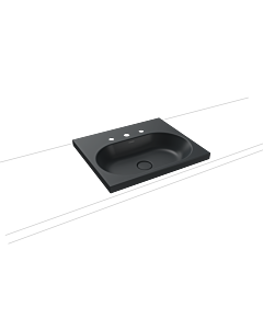 Kaldewei Centro Aufsatz-Waschtisch 902806013715 3055, 60x50cm, cataniagrau matt Perl-Effekt, ohne Überlauf, 1 Hahnloch