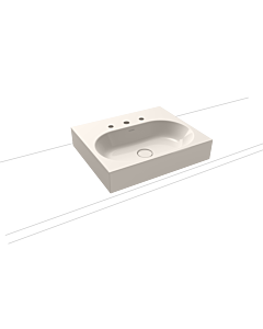 Kaldewei Centro Aufsatzwaschtisch 903006033231 3057, 60x50x12cm, pergamon Perl-Effekt, ohne Überlauf, 3 Hahnlöcher