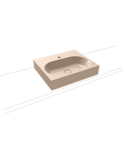 Kaldewei Centro Aufsatz-Waschtisch 903006013030 3057, 60x50x12cm, bahamabeige Perl-Effekt, ohne Überlauf, 1 Hahnloch