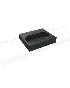 Kaldewei Centro Aufsatz-Waschtisch 903006013715 3057, 60x50x12cm, cataniagrau matt Perl-Effekt, ohne Überlauf, 1 Hahnloch
