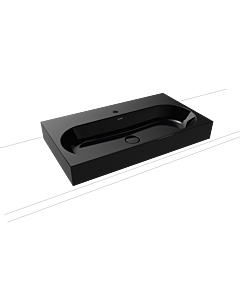 Kaldewei Centro bassin tour 903 106 013 701 3058, 90x50x12cm nacré noir, sans trop - plein, 1 trou de coulée