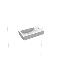 Kaldewei Cono lave-mains 908006013711 55x30cm, sans trop-plein, 1 trou à droite , effet perlant blanc alpin mat