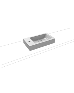 Kaldewei Cono lave-mains 908106013199 55x30cm, sans trop-plein, 1 trou de robinet à gauche / droite, effet perlé manhattan