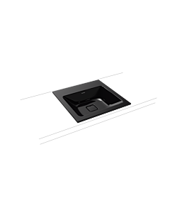 Kaldewei Cono lavabo à encastrer 908206003701 3075, 50x50cm, effet perlé noir, sans trop-plein, sans trou pour le robinet