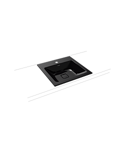 Kaldewei Cono lavabo à encastrer 908206013701 3075, 50x50cm, effet perlé noir, sans trop-plein, 1 trou pour le robinet