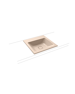 Kaldewei Cono Einbau-Waschtisch 908206003030 3075, 50x50cm, bahamabeige Perl-Effekt, ohne Überlauf, ohne Hahnloch