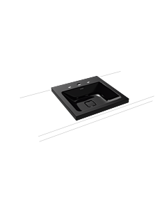 Kaldewei Cono washbasin 908306013701 50x50cm, without overflow, 1 tap hole, black pearl effect