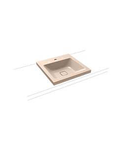 Kaldewei Cono washbasin 908306013030 50x50cm, without overflow, 1 tap hole, bahamabeige pearl effect