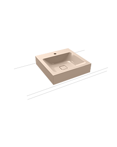 Kaldewei Cono washbasin 908406013030 50x50cm, without overflow, 1 tap hole, bahamabeige pearl effect