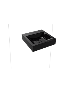 Kaldewei Cono Wand-Waschtisch 908606013701 schwarz Perl-Effekt, 50x50cm, ohne Überlauf, 1 Hahnloch