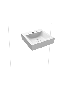 Kaldewei Cono wall-mounted vanity unit 908606033711 50x50cm, without overflow, 3 cock holes, alpine Weis matt pearl effect