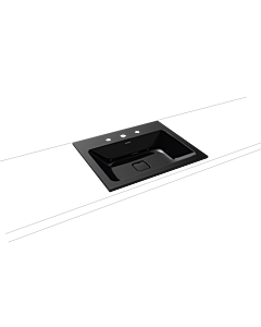 Kaldewei Cono built-in washbasin 901606033701 3080, 60x50cm, black pearl effect, without overflow, 3 tap holes