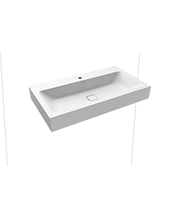 Kaldewei Cono Wand-Waschtisch 902606013711 3090, 90x50x12cm, alpinweiss matt Perl-Effekt, ohne Überlauf, 1 Hahnloch