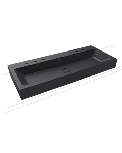 Kaldewei Cono wall-mounted washbasin 902706003715 3091, 120x50x12cm, cataniagrey matt pearl effect, without overflow, without tap hole