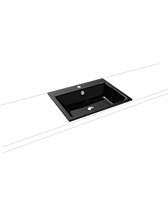 Kaldewei Puro lavabo encastrable 900106013701 3151, 60x46cm, noir, avec trop-plein, 1 trou pour le robinet