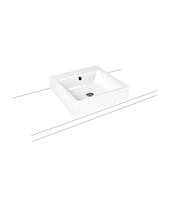 Kaldewei Puro Aufsatz-Waschtisch 900606013715 3156, 46x46cm, cataniagrau matt Perl-Effekt, mit Überlauf, 1 Hahnloch