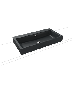 Kaldewei Puro washbasin 900806013715 3158, 90x46cm, catania gray matt, pearl effect, with overflow, 2000 tap hole