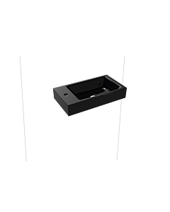 Kaldewei Puro Einbauwaschtisch 906906013701 ohne Überlauf, mit Hahnloch, schwarz Perl-Effekt, 55x30x1,0cm