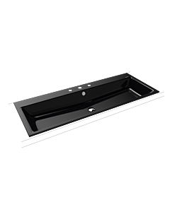 Kaldewei Puro lavabo encastrable 907106033701 120x46x1,4cm, avec trop-plein, 3 trous taraudés, effet perlant