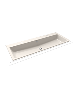Kaldewei Puro lavabo Puro encastrer 907106043231 120x46x1,4cm, avec trop-plein, trou de robinetterie 2x1, effet pergamon