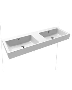 Kaldewei Puro Wall-mounted double washbasin 906706003001 130x46x12cm, with overflow, without tap hole, white pearl effect