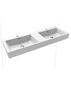 Kaldewei Puro Wall-mounted double washbasin 906706043001 130x46x12cm, with overflow, 2 x 1 tap hole, white pearl effect