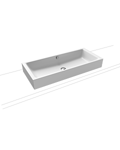 Kaldewei Puro poser 909206003711 3176, 90x38,5cm, effet perlant blanc alpin mat, avec trop-plein, sans trou pour robinet