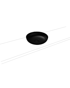 Kaldewei Miena Waschtisch-Schale 909306003676 3180, Ø 45 cm, schwarz matt 100, Perl-Effekt, ohne Überlauf, ohne Hahnloch, Schallschutz