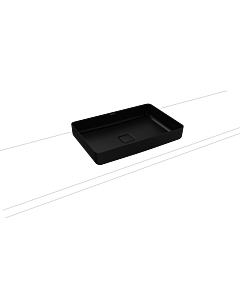 Kaldewei Miena washbasin bowl 909606003676 3185, 58 x 38 cm, matt black 100, without overflow, without tap hole, sound insulation