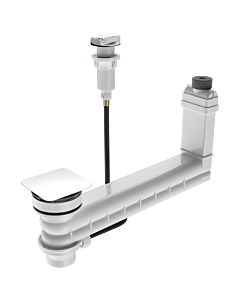 Kaldewei Clou waste / overflow valve 905600000715 matt catania gray, square cover, chrome knob