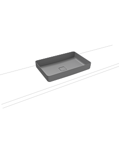 Kaldewei Miena washbasin bowl 909606003663 3185, 58 x 38 cm, cool gray 30, without overflow, without tap hole, sound insulation