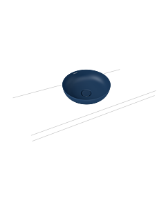 Kaldewei Miena vasque 909306003677 3180, Ø 45 cm, bleu marine mat, effet perlant , sans trop-plein, sans trou pour robinetterie, insonorisation