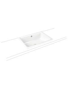 Kaldewei Cayono washbasin 913606003001 white pearl effect, 58x41.5cm, with overflow, tap hole