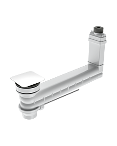 Kaldewei Ab-und Überlaufgarnitur Clou 3901 905400000001, eckiger, emaillierter Deckel weiss