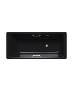 Kaldewei Puro star Badewanne 258623003701 160x70cm, Überlauf seitlich, Überlaufloch gegenüberliegend, Perl-Effekt, schwarz