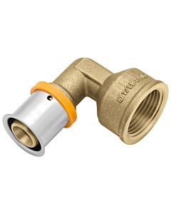 KAN-therm Angle de transition KAN-press 6 en 1 1009069016 25 mm x 2000 IG, 90 °, laiton, avec manchon de presse