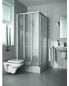 Kermi Nova 2000 Porte d&#39;angle coulissante 3 pièces N2ED30802011K 80 x 200 cm, argent mat brillant, Kerolan Fontana