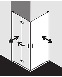 Kermi Diga Kermi Diga entry swing door DI1ER12018VPK 120x185cm, silver high gloss, TSG clear clean, right, on shower tray