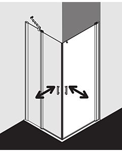 Kermi Diga Kermi Diga entry swing door DI1ER07020VAK 70x200cm, high-gloss silver, clear TSG, right, on the shower tray